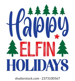 Fröhliche Elfin Holidays Design Vektorgrafik.