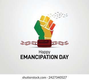 Happy Emancipation Day. Emancipation Day Creative Concept Background. Juneteenth Day, African-American Independence Day.