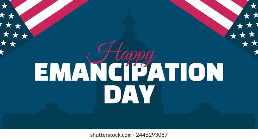 Happy emancipation day Washington DC. Modern vector background with text.