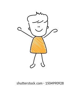 Happy emoji cCharacter. Editable line happy character.