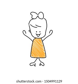 Happy emoji character. Editable line happy character.