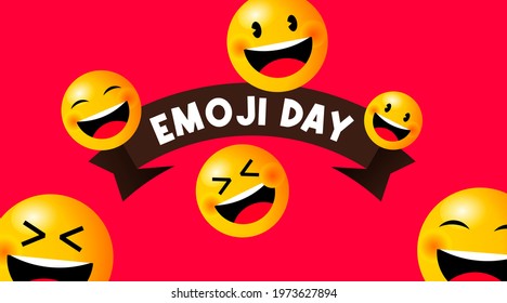 Happy Emoji Day Background Illustration.