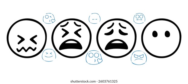 Happy emoji emoticon vector set- Avatar and emoji icon set