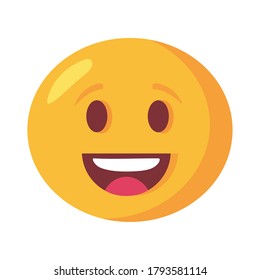 happy emoji face classic flat style icon vector illustration design