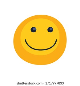 Happy emoji face flat style icon design, Cartoon expression emoticon and social media theme Vector illustration