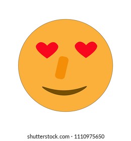 Happy emoji face object on white background. Vector illustration