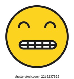 Happy Emoji Flat vector icon which can easily modify or edit 