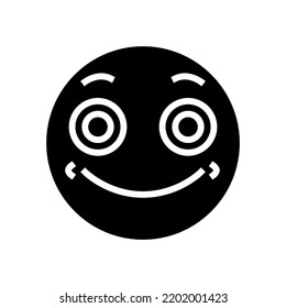 happy emoji glyph icon vector. happy emoji sign. isolated symbol illustration