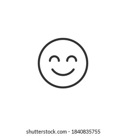 Icono de emoji feliz aislado en fondo blanco. Símbolo de emoticono sonriente moderno, simple, vector, icono para el diseño de sitios web, aplicación móvil, ui. Ilustración vectorial