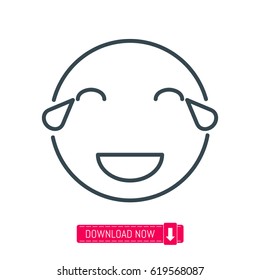 Happy emoji icon, vector
