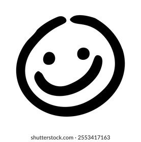 Happy emoji smiling doodle face