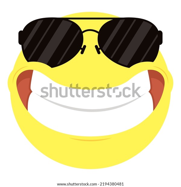 Happy Emoji Smiling Sunglasses Character Stock Vector Royalty Free 2194380481 Shutterstock 5547