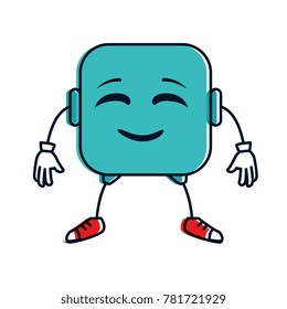 happy emoji square character
