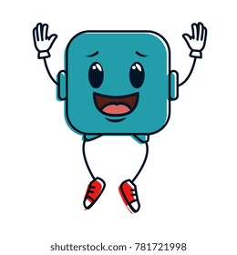 happy emoji square character