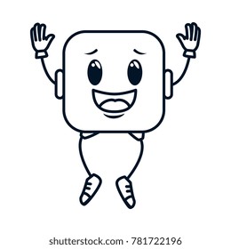 happy emoji square character