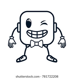 happy emoji square character
