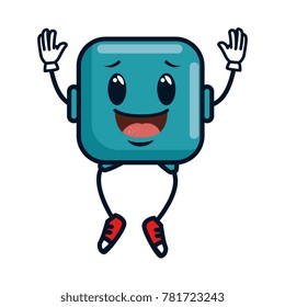 happy emoji square character