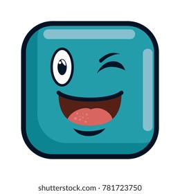happy emoji square character