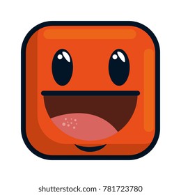 happy emoji square character