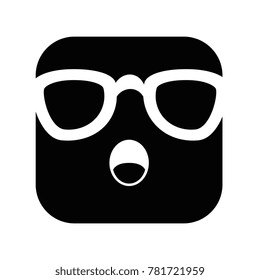 happy emoji with sunglasses kawaii character