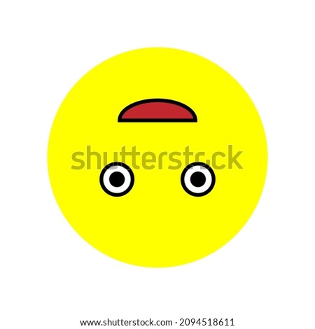 Happy emoji. Upside down. Communication background. Yellow face. Message button. Vector illustration. Stock image. 