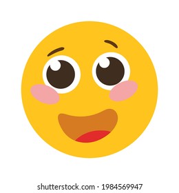 Happy emoji. Vector icon depicting emotions.