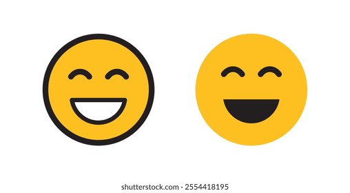 Happy emoji vector icon. Face smile icon positive. Simple flat shape happy emotion