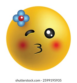 happy emoji, vector isolated illustration on the white background