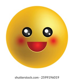 happy emoji, vector isolated illustration on the white background