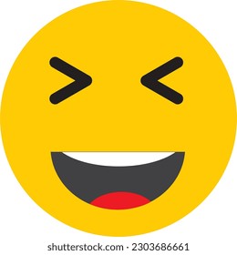 happy emoji vector on white background