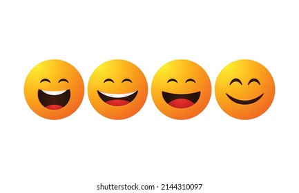 Happy Emojis Icon Happy Emoticons Vector Stock Vector (Royalty Free ...