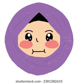happy emoticon beautiful woman wearing hijab