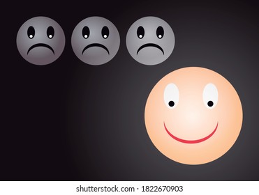 Happy emoticon coming out of depression.