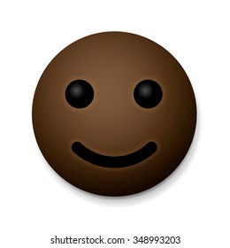 Happy emoticon, emoji african american, isolated on white background.