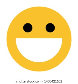 happy emoticon flat style icon