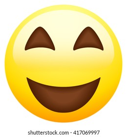 Happy emoticon isolated on white background.