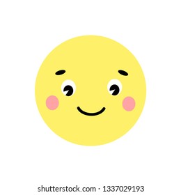  Happy emoticon on white background. Vector illustration. EPS 10.