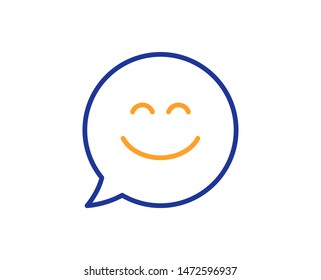 Happy Emoticon Sign Smile Chat Line Stock Vector (Royalty Free ...