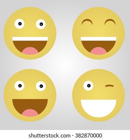 Happy emoticons set.