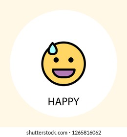 Happy emotion concept line icon. Simple element illustration. Happy emotion concept outline symbol design. Can be used for web and mobile UI/UX . Modern vector style. 