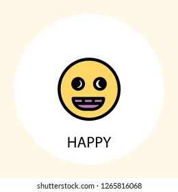 Happy emotion concept line icon. Simple element illustration. Happy emotion concept outline symbol design. Can be used for web and mobile UI/UX . Modern vector style. 