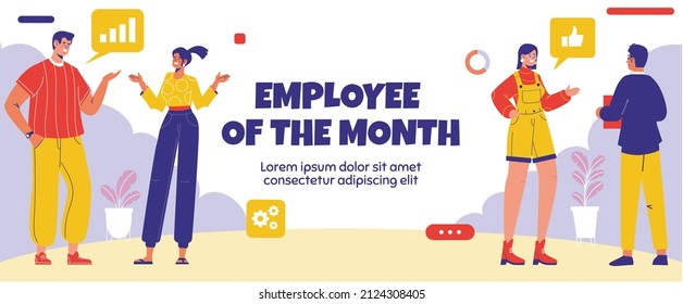 happy employee appreciation day horizontal banner vector illustration flat design