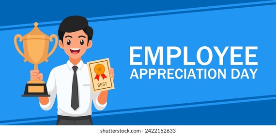 Happy Employee Appreciation Day theme vector illustration. Suitable for poster, banner, campaign, and greeting card.