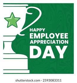 Happy Employee Appreciation Day. This image conveys gratitude and recognition to professionals for their dedication and teamwork in workplace settings. Flat vector modern illustration 