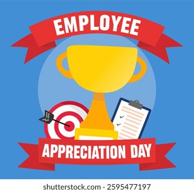 Happy Employee Appreciation Day with a trophy