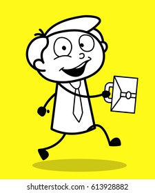 Happy Employee Going to Office