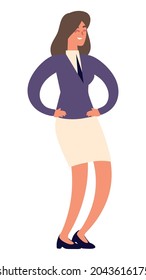 happy employee woman icon isolated