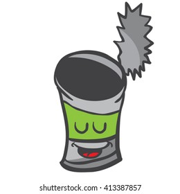 happy empty can cartoon illustration isolated on white