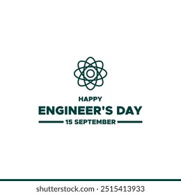 happy Engineer's Day, 15 September, post, poster, banner, ads, reel, flyer design for Engineer's Day. stock illustration, vector file. editable template.