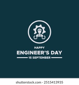 feliz Día del Ingeniero, 15 de septiembre, publicación, póster, Anuncio, anuncios, carrete, diseño de volante para el Día del Ingeniero. ilustración de stock, archivo de Vector. Plantilla editable.